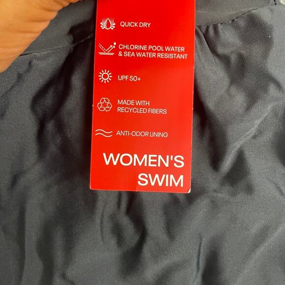 Reebok Women's Sz. 14 Black Quick Dry UPF 50+ Control Swim Shorts w/ Brief Liner - Picture 3 of 13